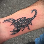 Фото Тату скорпион на запястье 16.01.2021 №0014 -scorpion tattoo on wrist- tatufoto.com
