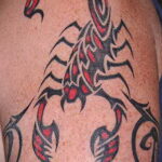 Фото Тату скорпион на плече 16.01.2021 №0047 -scorpion tattoo on shoulder- tatufoto.com