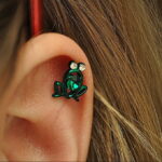 Фото Хрящевой пирсинг 29.01.2021 №0235 - Cartilage piercing - tatufoto.com