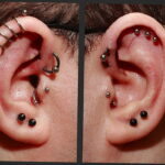 Фото Хрящевой пирсинг 29.01.2021 №0245 - Cartilage piercing - tatufoto.com