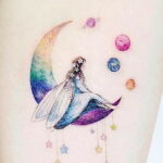 Фото женского цветного рисунка тату 09.01.2021 №1276 -color female tattoo- tatufoto.com