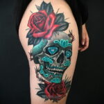 Фото женского цветного рисунка тату 09.01.2021 №1355 -color female tattoo- tatufoto.com