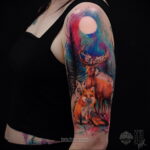 Фото женского цветного рисунка тату 09.01.2021 №1454 -color female tattoo- tatufoto.com