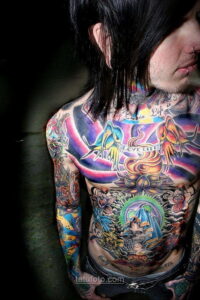 Фото женского цветного рисунка тату 09.01.2021 №1457 -color female tattoo- tatufoto.com