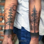 Фото рисунка тату лес 10.01.2021 №10074 -forest tattoo- tatufoto.com