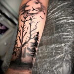 Фото рисунка тату лес 10.01.2021 №10080 -forest tattoo- tatufoto.com