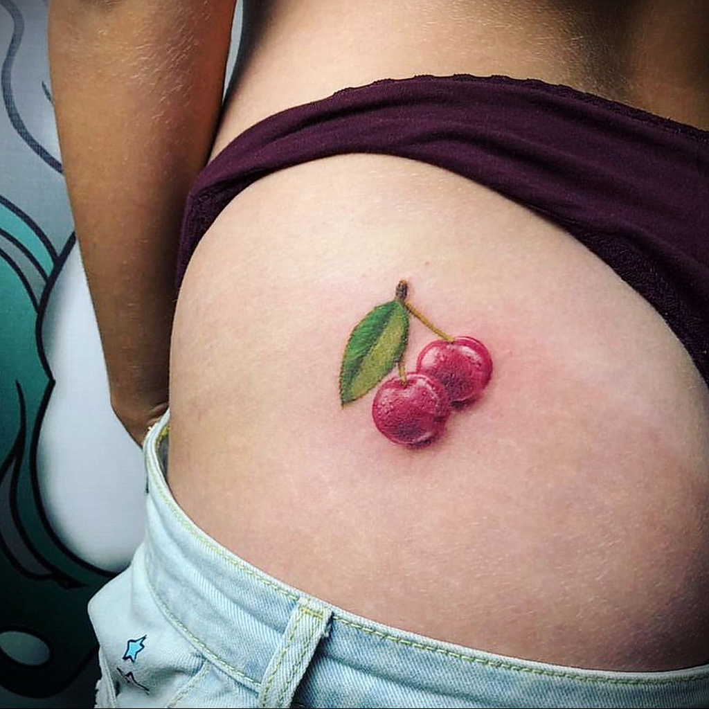 Фото тату вишня 07.01.2021 №1148 -cherry tattoo- tatufoto.com