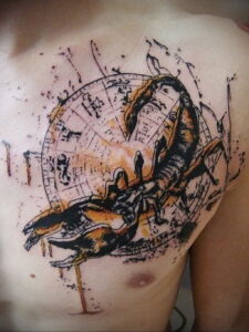 Фото тату зодиак скорпион 16.01.2021 №0004 -scorpio zodiac tattoo- tatufoto.com