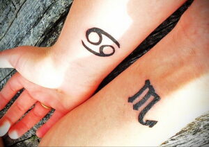 Фото тату зодиак скорпион 16.01.2021 №0011 -scorpio zodiac tattoo- tatufoto.com
