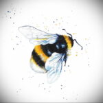 Фото тату мохнатый полосатый шмель 03.01.2021 №002 -bumblebee tattoo- tatufoto.com