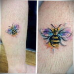Фото тату мохнатый полосатый шмель 03.01.2021 №004 -bumblebee tattoo- tatufoto.com