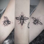 Фото тату мохнатый полосатый шмель 03.01.2021 №015 -bumblebee tattoo- tatufoto.com