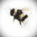 Фото тату мохнатый полосатый шмель 03.01.2021 №021 -bumblebee tattoo- tatufoto.com