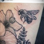 Фото тату мохнатый полосатый шмель 03.01.2021 №110 -bumblebee tattoo- tatufoto.com