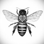 Фото тату мохнатый полосатый шмель 03.01.2021 №147 -bumblebee tattoo- tatufoto.com