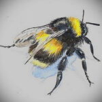 Фото тату мохнатый полосатый шмель 03.01.2021 №181 -bumblebee tattoo- tatufoto.com