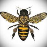 Фото тату мохнатый полосатый шмель 03.01.2021 №182 -bumblebee tattoo- tatufoto.com