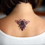 Фото тату мохнатый полосатый шмель 03.01.2021 №227 -bumblebee tattoo- tatufoto.com