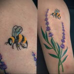 Фото тату мохнатый полосатый шмель 03.01.2021 №230 -bumblebee tattoo- tatufoto.com