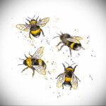 Фото тату мохнатый полосатый шмель 03.01.2021 №243 -bumblebee tattoo- tatufoto.com