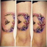 Фото тату мохнатый полосатый шмель 03.01.2021 №250 -bumblebee tattoo- tatufoto.com