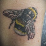 Фото тату мохнатый полосатый шмель 03.01.2021 №271 -bumblebee tattoo- tatufoto.com
