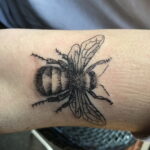 Фото тату мохнатый полосатый шмель 03.01.2021 №285 -bumblebee tattoo- tatufoto.com