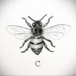Фото тату мохнатый полосатый шмель 03.01.2021 №338 -bumblebee tattoo- tatufoto.com