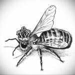 Фото тату мохнатый полосатый шмель 03.01.2021 №347 -bumblebee tattoo- tatufoto.com