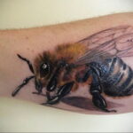 Фото тату мохнатый полосатый шмель 03.01.2021 №362 -bumblebee tattoo- tatufoto.com
