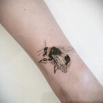 Фото тату мохнатый полосатый шмель 03.01.2021 №370 -bumblebee tattoo- tatufoto.com