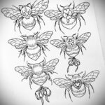 Фото тату мохнатый полосатый шмель 03.01.2021 №380 -bumblebee tattoo- tatufoto.com