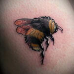 Фото тату мохнатый полосатый шмель 03.01.2021 №485 -bumblebee tattoo- tatufoto.com