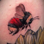 Фото тату мохнатый полосатый шмель 03.01.2021 №486 -bumblebee tattoo- tatufoto.com