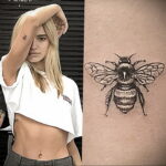 Фото тату мохнатый полосатый шмель 03.01.2021 №510 -bumblebee tattoo- tatufoto.com