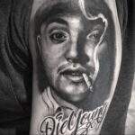 Фото тату портрет Мак Миллера 20.01.2021 №0009 - Mac Miller tattoo - tatufoto.com