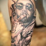 Фото тату портрет Мак Миллера 20.01.2021 №0024 - Mac Miller tattoo - tatufoto.com