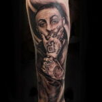 Фото тату портрет Мак Миллера 20.01.2021 №0032 - Mac Miller tattoo - tatufoto.com