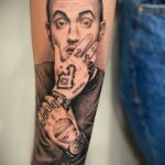 Фото тату портрет Мак Миллера 20.01.2021 №0033 - Mac Miller tattoo - tatufoto.com