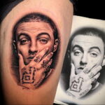 Фото тату портрет Мак Миллера 20.01.2021 №0035 - Mac Miller tattoo - tatufoto.com