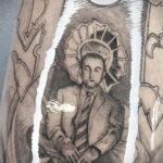 Фото тату портрет Мак Миллера 20.01.2021 №0041 - Mac Miller tattoo - tatufoto.com