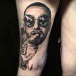 Фото тату портрет Мак Миллера 20.01.2021 №0043 - Mac Miller tattoo - tatufoto.com