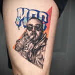 Фото тату портрет Мак Миллера 20.01.2021 №0046 - Mac Miller tattoo - tatufoto.com