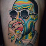Фото тату портрет Мак Миллера 20.01.2021 №0048 - Mac Miller tattoo - tatufoto.com