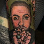 Фото тату портрет Мак Миллера 20.01.2021 №0053 - Mac Miller tattoo - tatufoto.com