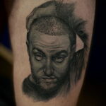 Фото тату портрет Мак Миллера 20.01.2021 №0055 - Mac Miller tattoo - tatufoto.com
