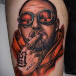 Фото тату портрет Мак Миллера 20.01.2021 №0075 - Mac Miller tattoo - tatufoto.com