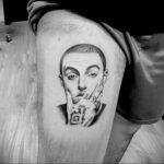 Фото тату портрет Мак Миллера 20.01.2021 №0078 - Mac Miller tattoo - tatufoto.com