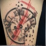 Фото тату разбитые часы 17.01.2021 №0014 -broken clock tattoo-tatufoto.com