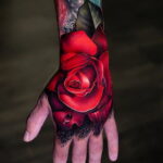 Фото тату роза на руке 25.01.2021 №0006 - rose tattoo on hand - tatufoto.com